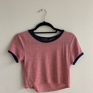 Striped Rock Rose Classic Cropped Shirt